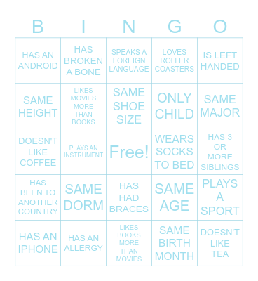 PUMAS Bingo Card