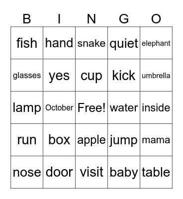 Alphabet Bingo Card