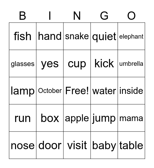 Alphabet Bingo Card