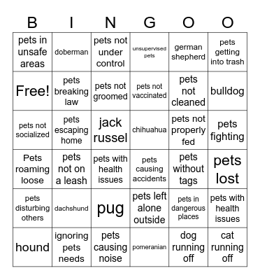 SECRET LIFE OF PETS BINGO Card