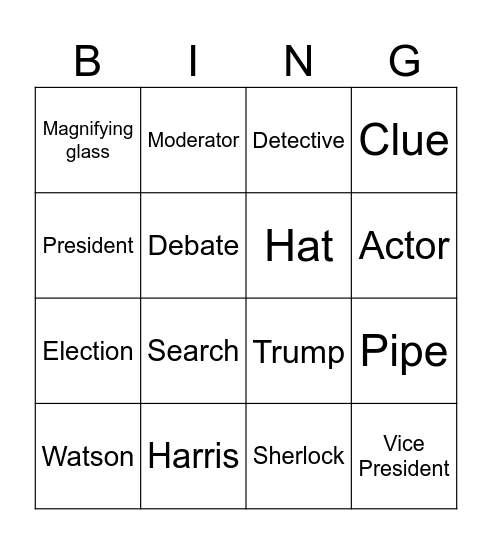 9/12 Vocab Bingo Card