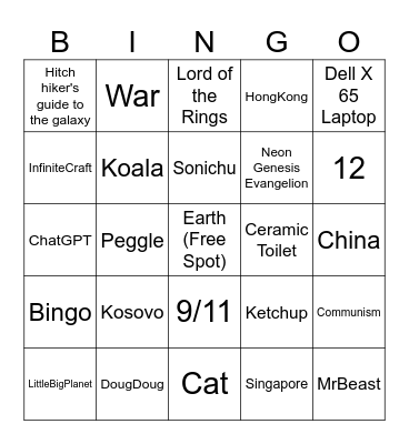 Infinite Craft Bingo Card