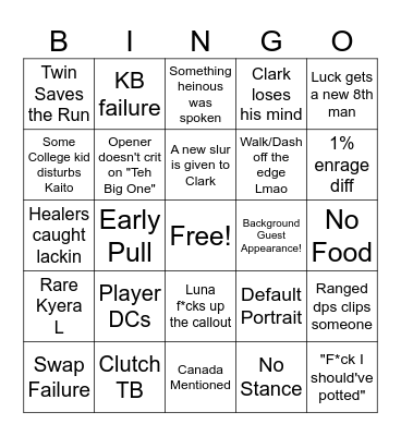 Luck Static Bingo Card