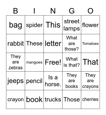 VA class Bingo Card