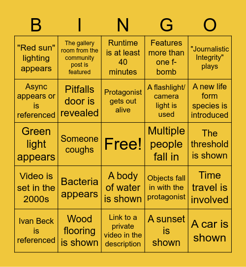 Found Footage 3 Bingo! Bingo Card