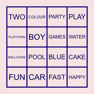 AliHussein's Birthday Bingo Card