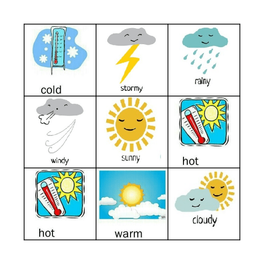 Weather Bingo Card
