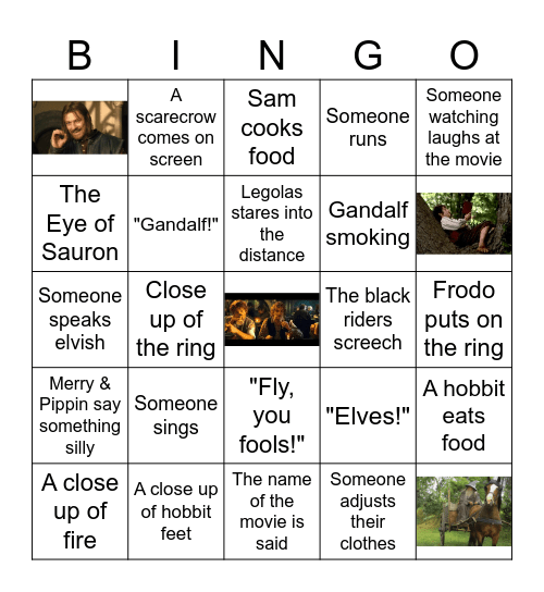 Fellowship of the Ring Bingo Card