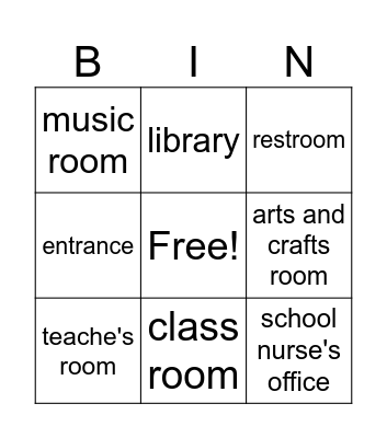 school rom Bingo Card