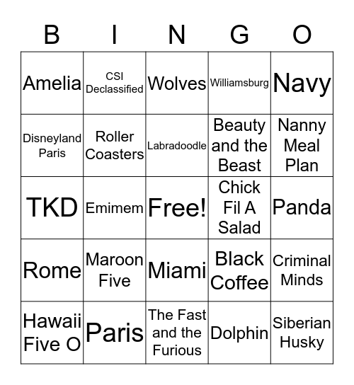 Happy Birthday Sweet 16 Lily!!! Bingo Card