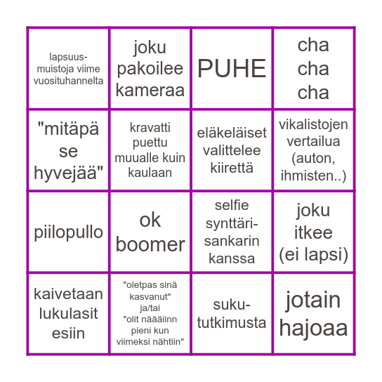 ~ SYNTTÄRIBINGO ~ MIRJA 80 ~ Bingo Card