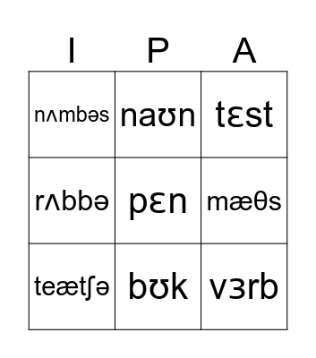 Education Bingo Card