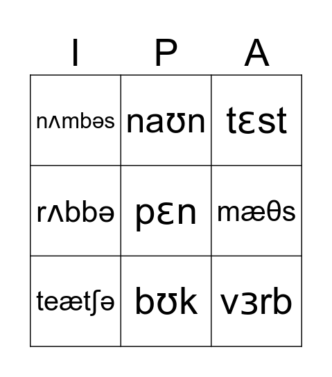 Education Bingo Card