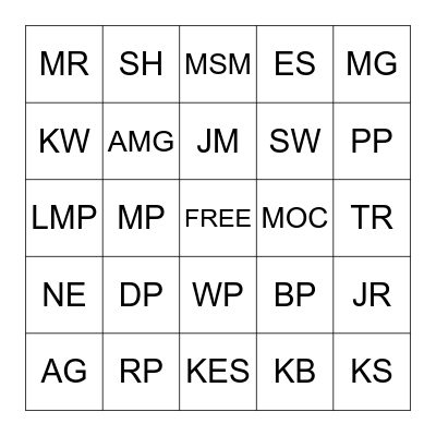 Surg Tech Week Bingo Card