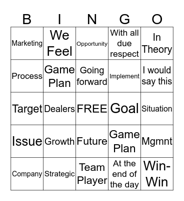Get Five Buzzwords in a row (up, down, diagonally), Bingo! Bingo Card