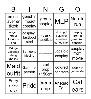 Convention Bingo Card