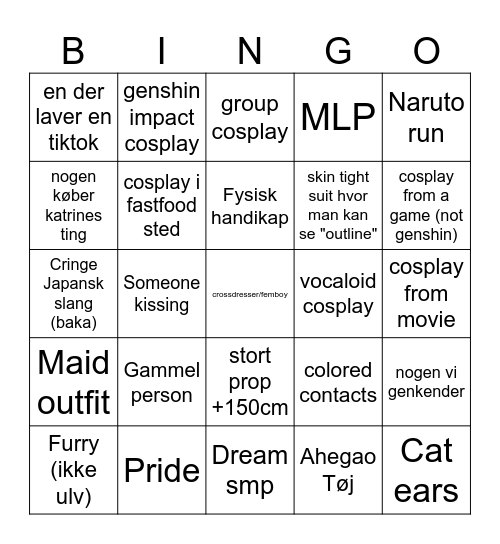 Convention Bingo Card