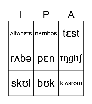 Education Bingo Card