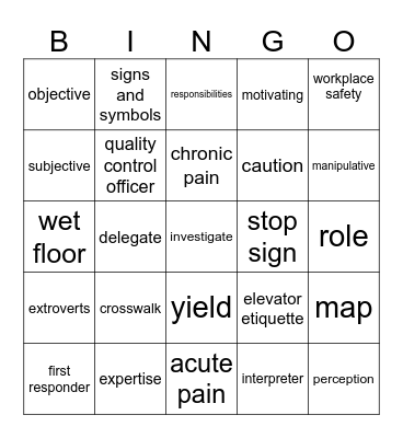 Orientation Week 2 Bingo Card