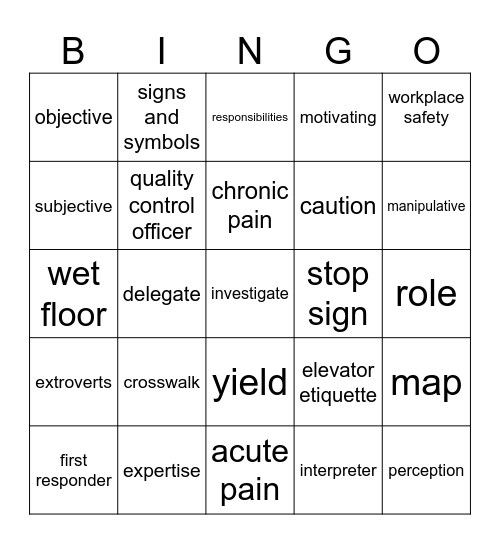 Orientation Week 2 Bingo Card