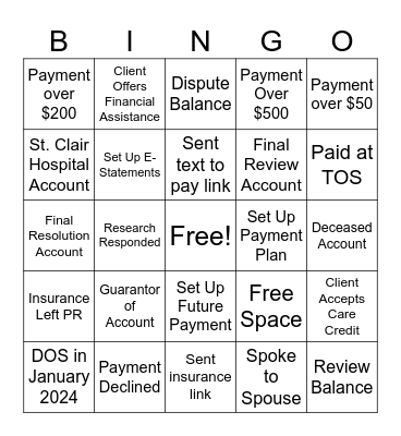 Happy Friday Bingo Card