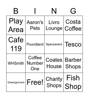 Nailsea Precinct Bingo Card