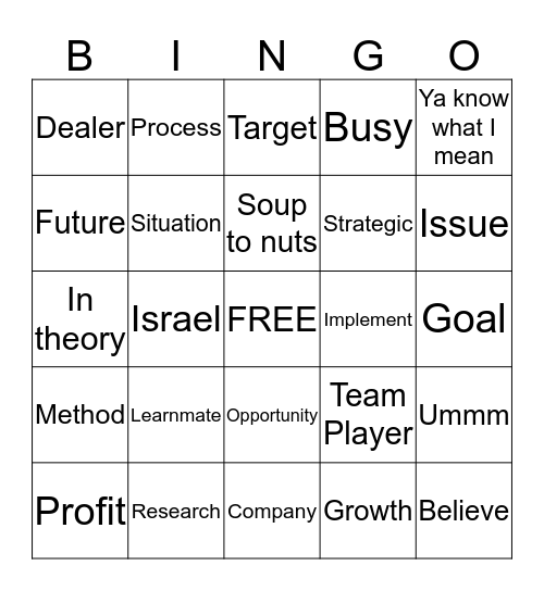 Get Five Buzzwords in a row (up, down, diagonally), Bingo! Bingo Card