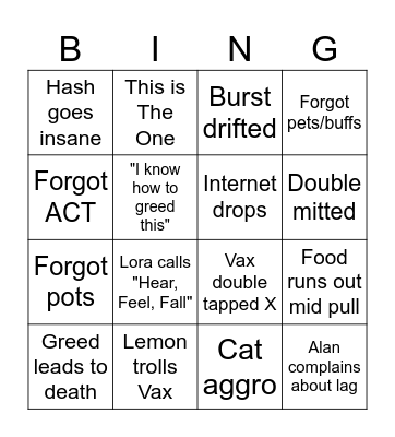 Static Bingo Card