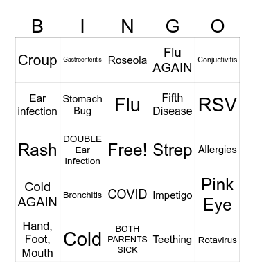 Illness Bingo! Bingo Card