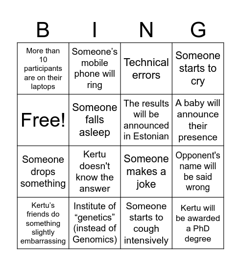 Kertu's defence bingo Card