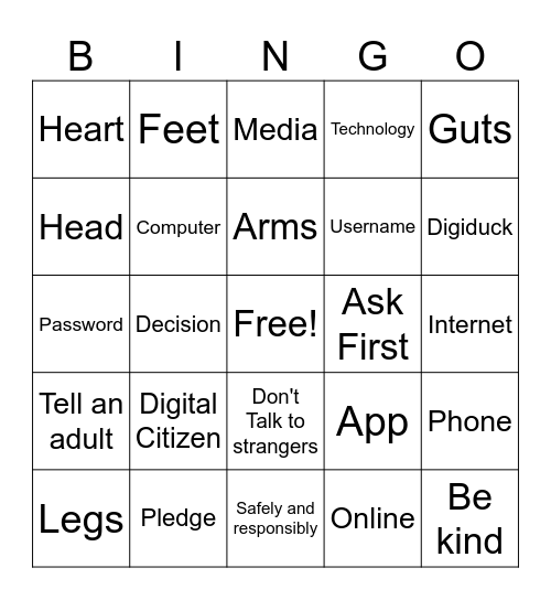 Digital Citizen Bingo Card