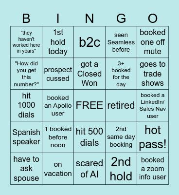 Can only mark one box at a time, no double hitting Bingo Card