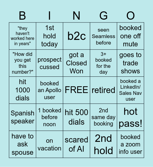 Can only mark one box at a time, no double hitting Bingo Card