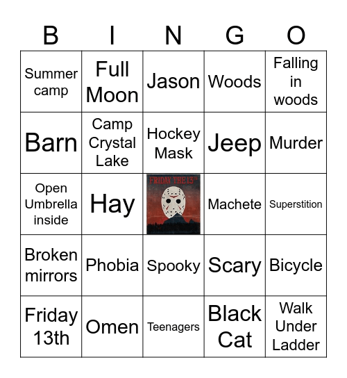 Friday the 13th Bingo Card