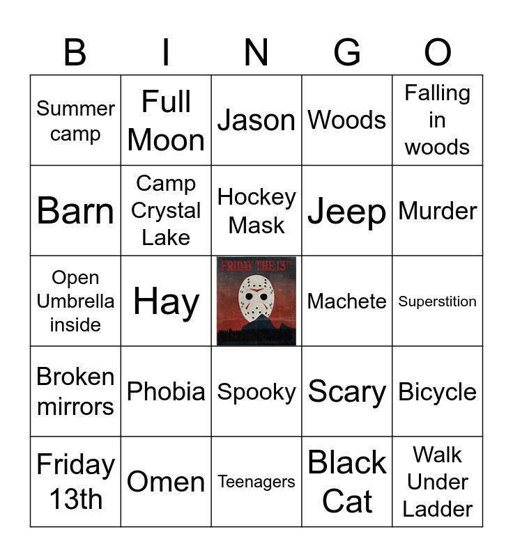 Friday the 13th Bingo Card