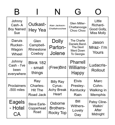 Radio Bingo Card
