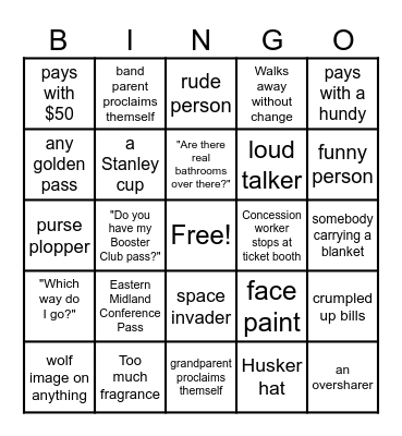 Rams v. Wolves Bingo Card