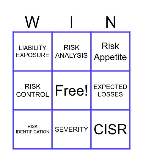 RISK MANAGEMENT BINGO Card