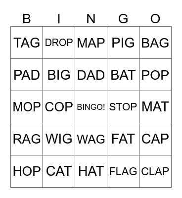 AG, AD, AT, OP, IG, AP Bingo Card