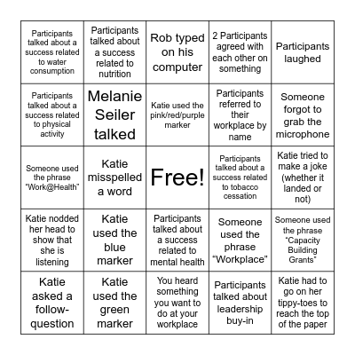 Ripple Effects Mapping Bingo Card