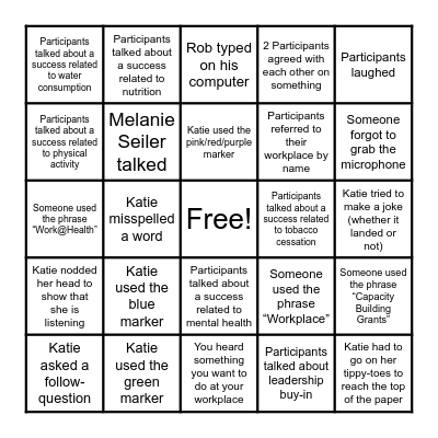 Ripple Effects Mapping Bingo Card