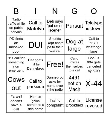 Howard county bingo Card
