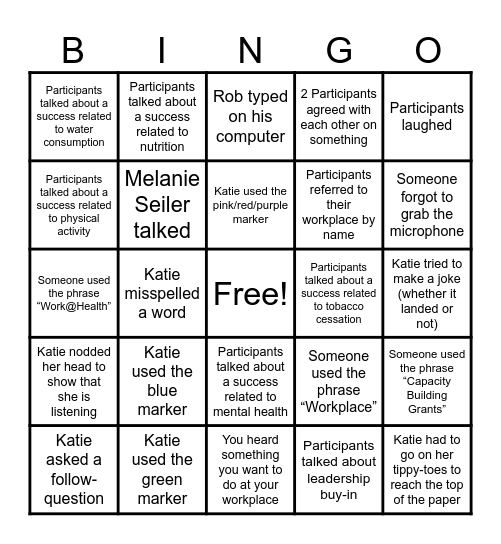 Ripple Effects Mapping Bingo Card