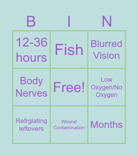 BACTERIA BINGO Card