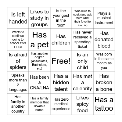Find someone who.... Bingo Card