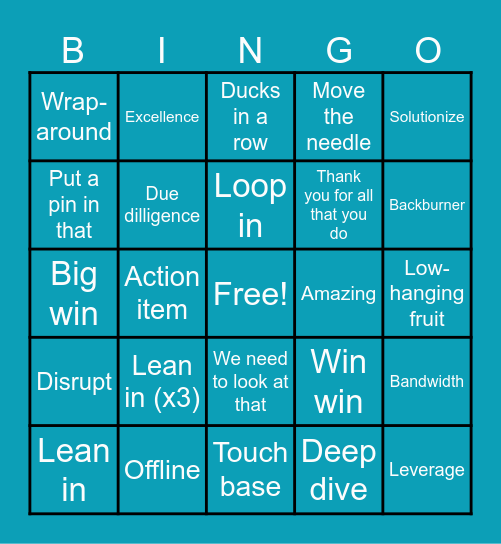 Mandator FUN! Bingo Card