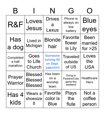 Jodi's 60th Bingo Bash Bingo Card