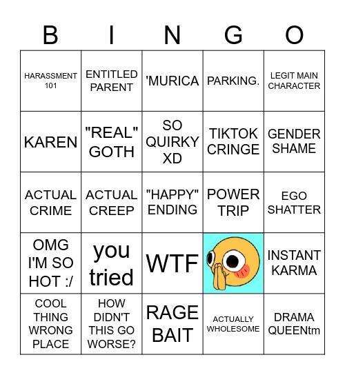 The Click - Main Character "Unhinged Bingo" Bingo Card
