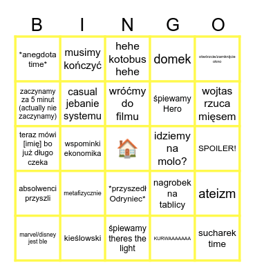 DKF Bingo Card