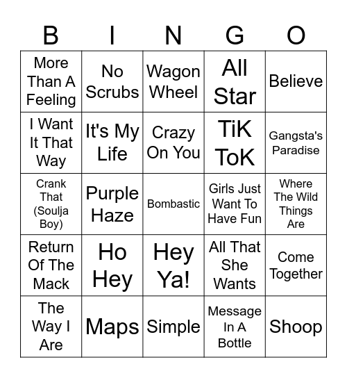 little bit of everything Bingo Card